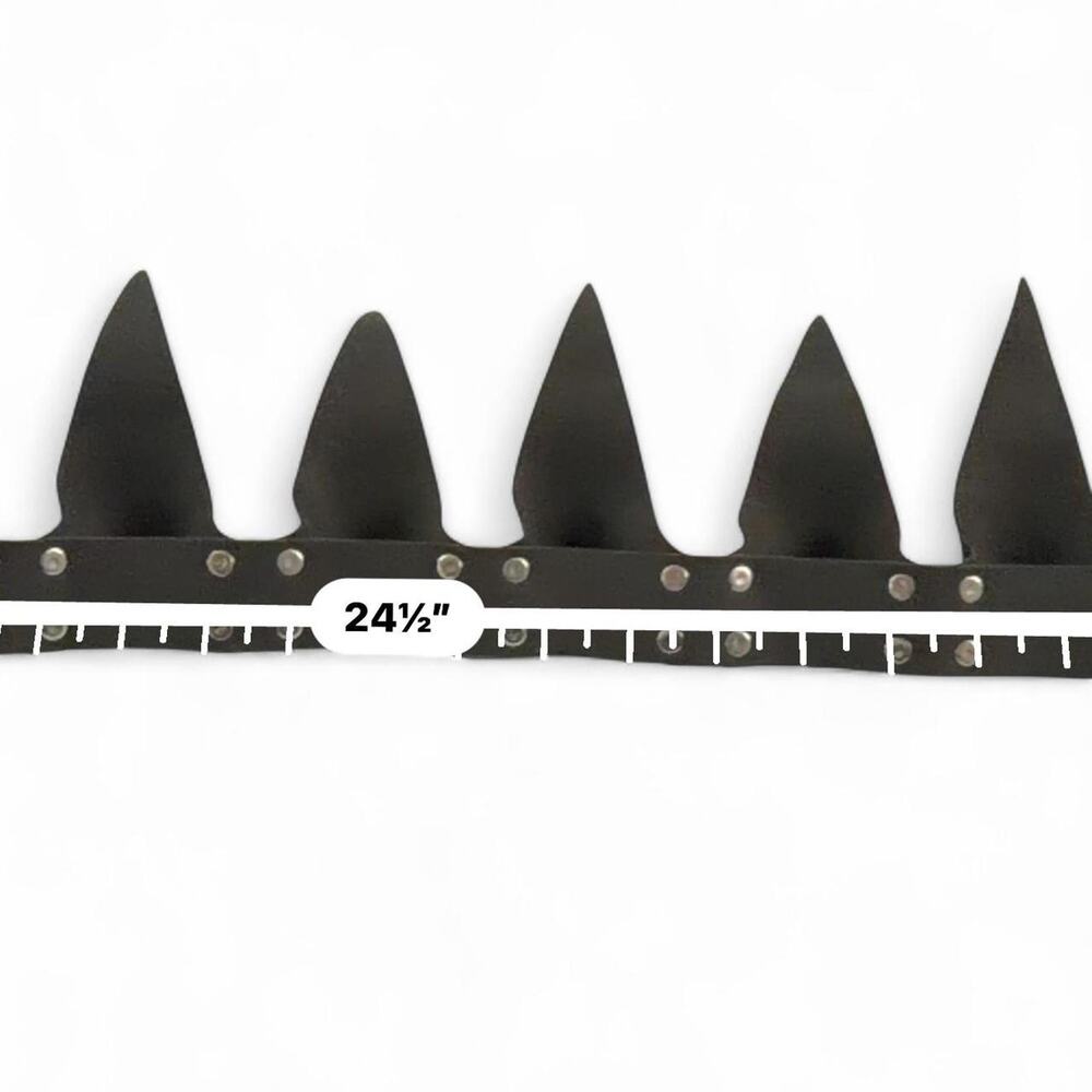 Posh! Spike Black Faux Leather Vegan Crown Silver Rivets Glam Goth Rave Festival - Picture 7 of 7